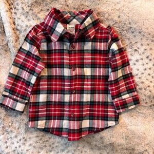 Carter's Red Plaid Infant Button Down Shirt - Size 9 Months
